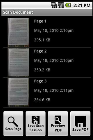 Android application Portable Scanner screenshort