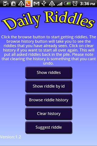 Android application Daily Riddles ! screenshort