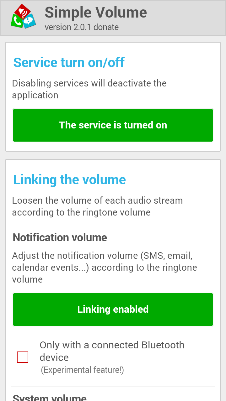 Simple Volume (donate) Screen 1