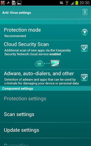 عملاق الحماية للاندرويد Kaspersky Mobile