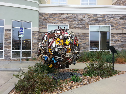 Metal Scrap Ball Sculpture