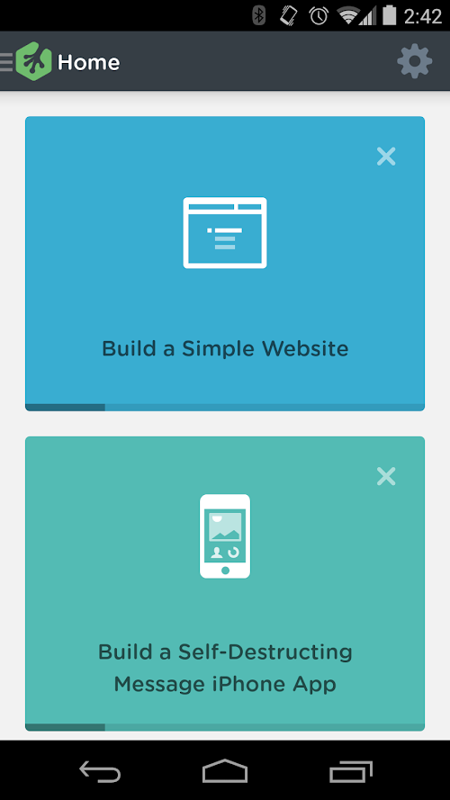 Android application Treehouse screenshort