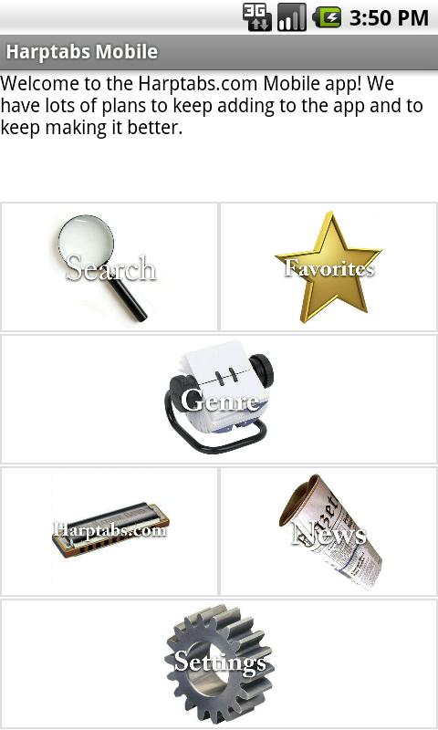 Harptabs Mobile Key Screen 1
