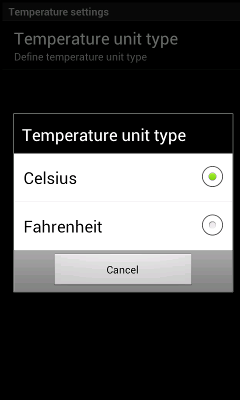 Android application Thermometer Free screenshort