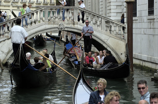 Venice traffic jam.