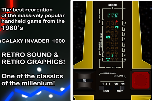 Android application Galaxy Invader 1000 Retro Game screenshort