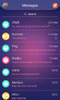 (FREE)GO SMS LUCKYPURPLE THEME APK スクリーンショット画像 #3