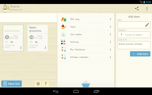 Lastest Beanie: Grocery List APK