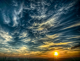 HDR version of sunset walk on Pacific beach by Brent Morris - Landscapes Sunsets & Sunrises
