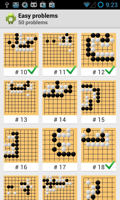 Android application Tsumego Pro (Go Problems) screenshort