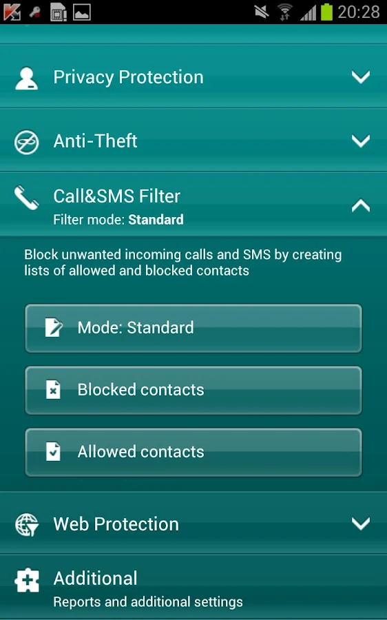 Kaspersky Mobile Security - screenshot