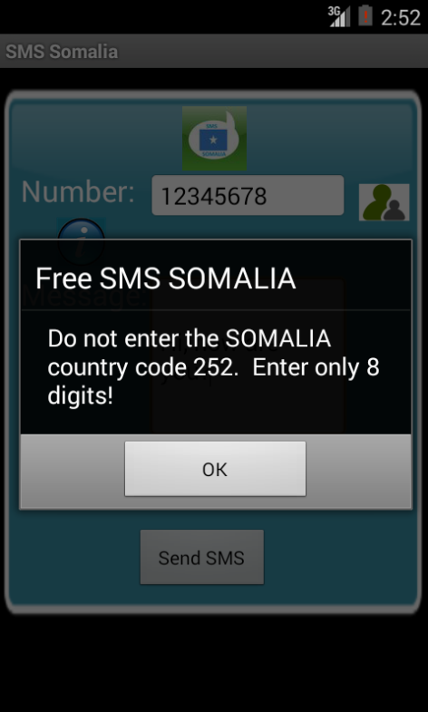 Free SMS Somalia Screen 2