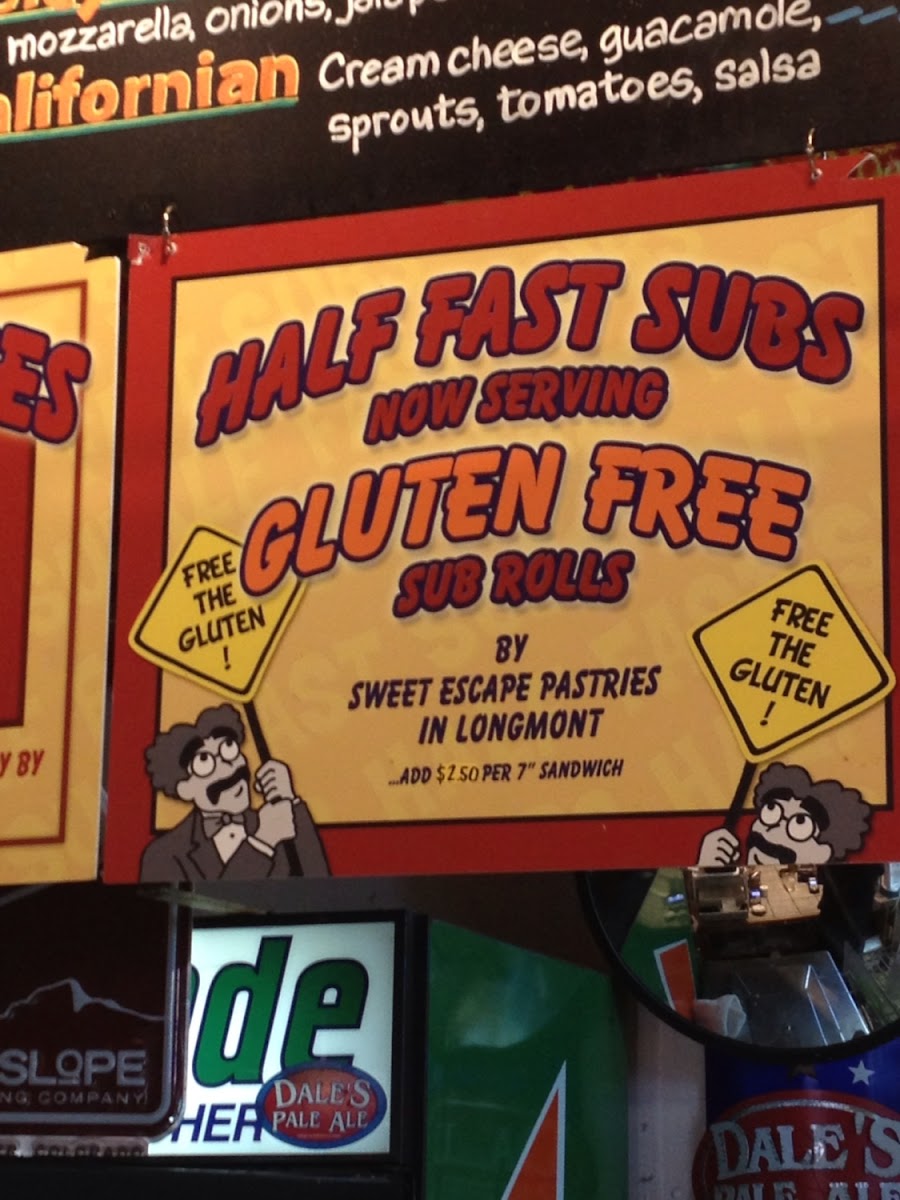 Half Fast Subs On the Hill gluten-free menu
