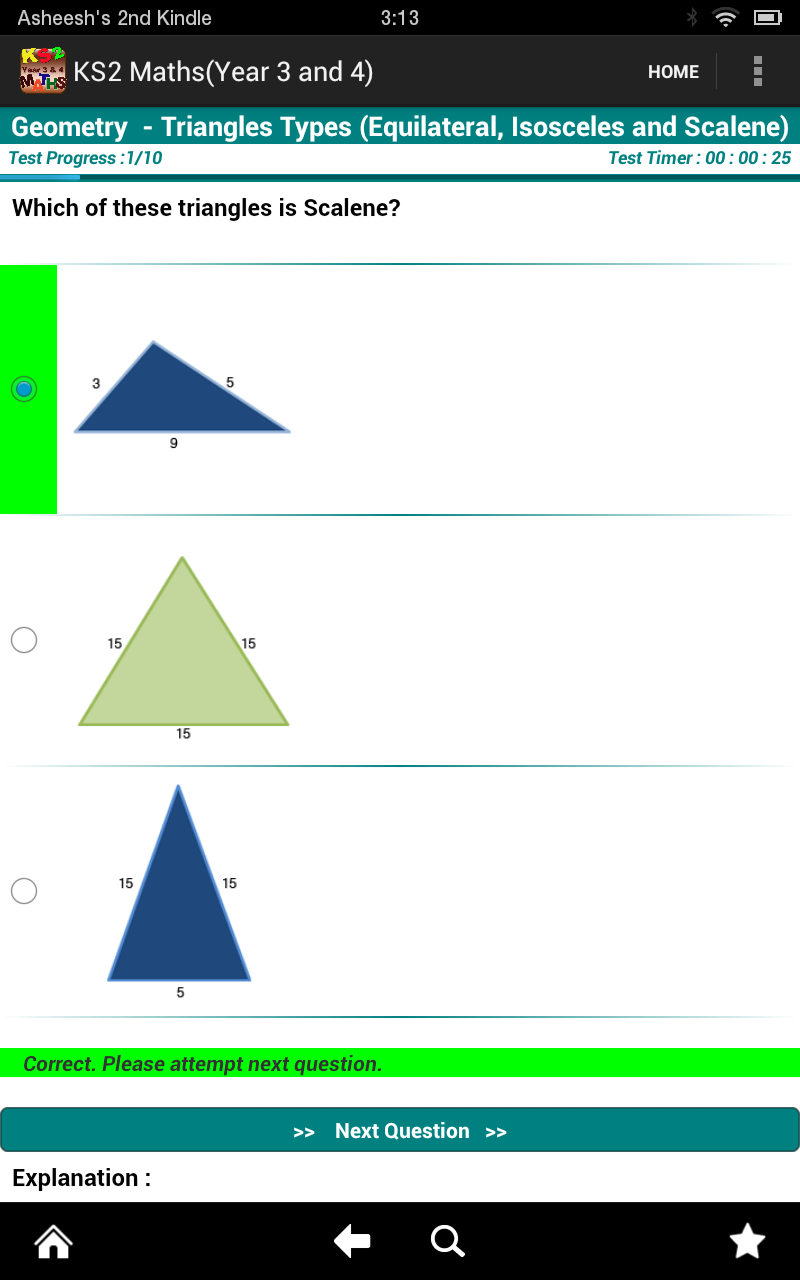 Key Stage 2(KS2) Maths-Yrs 3/4 Screen 3