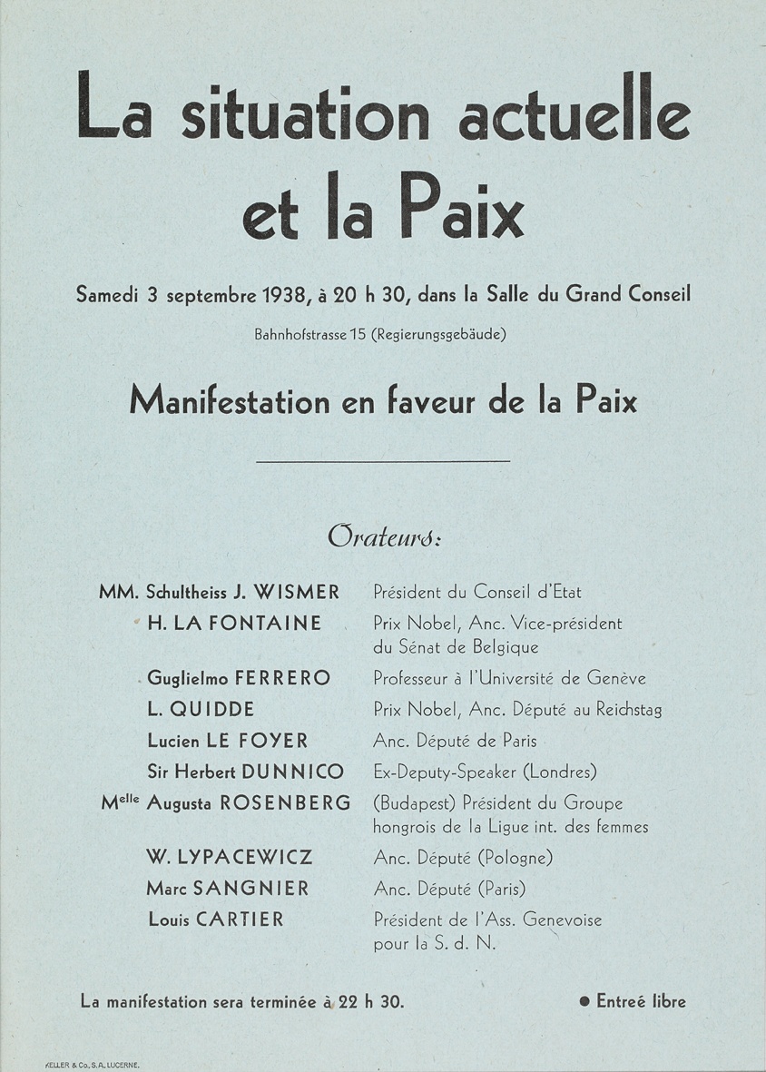 Current Situation And Peace Pacifist Manifestation Held In Zurich In 1938 Google Arts Culture