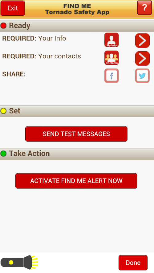 Android application Find Me -- Tornado Safety App screenshort