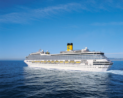 Costa-Fortuna-aerial - Costa Fortuna's itineraries include the Mediterranean, Northern Europe and the Caribbean.