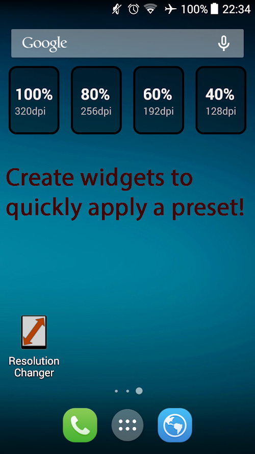 Android application Resolution Changer - ROOT screenshort