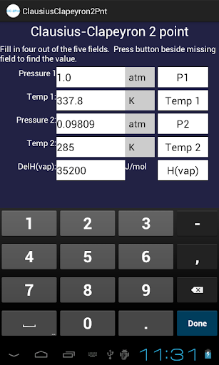 Clausius-Clapeyron 2-Pnt Eq