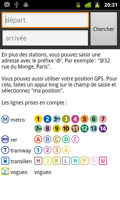 Android application Metro 01 (Paris) screenshort