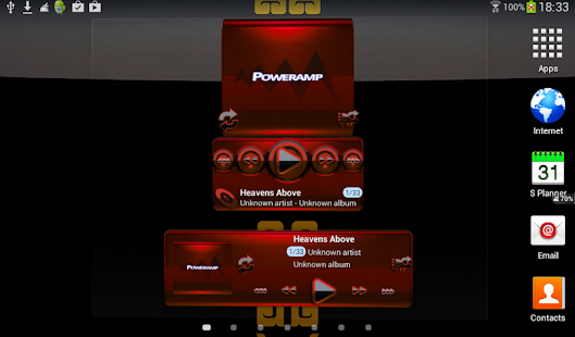 Poweramp skin widget BLACK RED