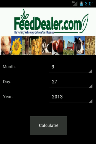 Android application Canine Breeding Calculator screenshort