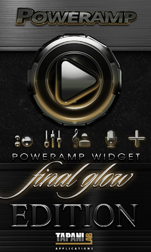 Poweramp skin widget Gold Glow