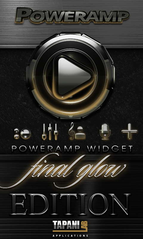 Poweramp skin widget Gold Glow Screen 1