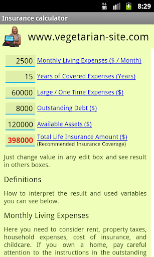 Insurance Life Calculator