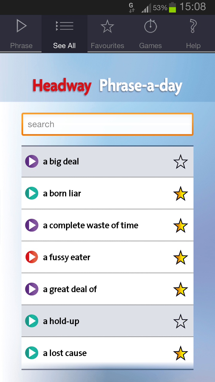 Headway Phrase-a-day Screen 2