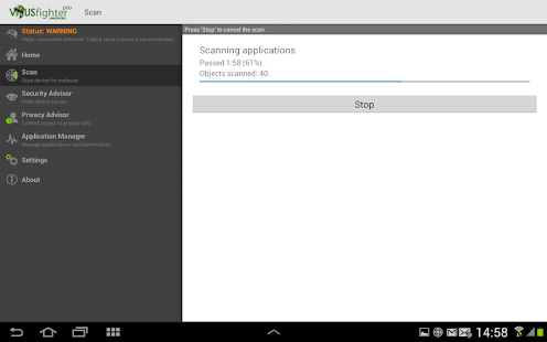VIRUSfighter Antivirus PRO - screenshot thumbnail