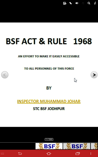 BSF ACT AND RULE 2004