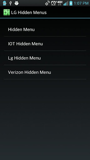 Hidden Menus for LG Phones