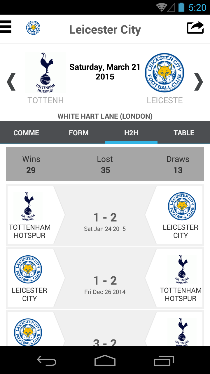 Leicester City Screen 3