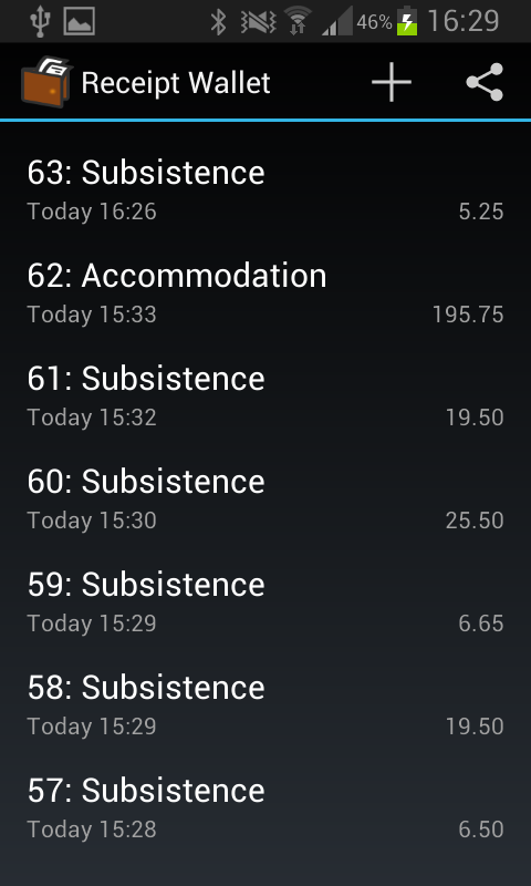 Receipt Wallet Screen 1
