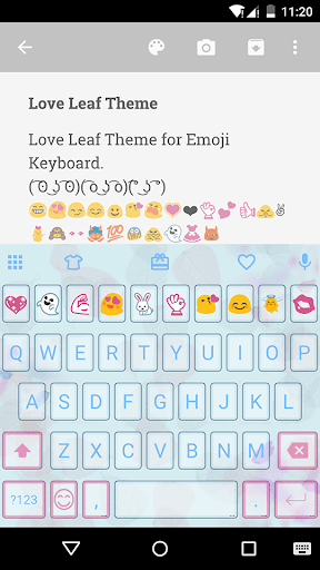 Love Leaf Emoji Keyboard Theme