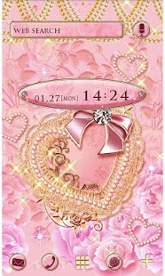 Lastest Cute Theme Golden Lace Heart APK for Android
