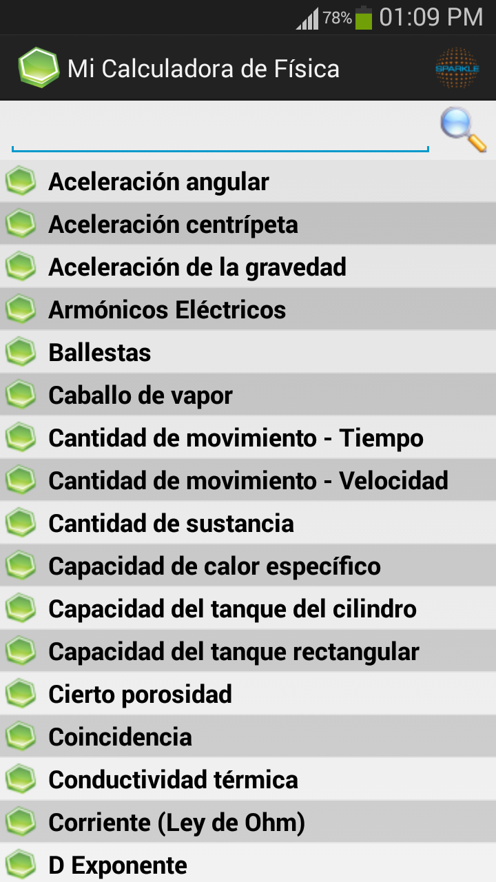 Android application My Physics Calculator screenshort