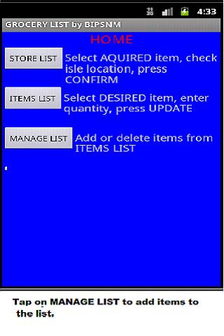 GroceryList by BIPSNM Screen 1