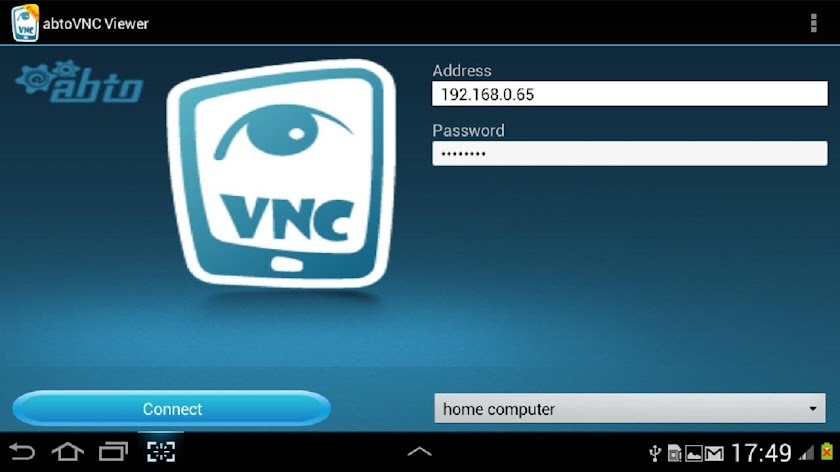 abtoVNC Viewer Screen 1