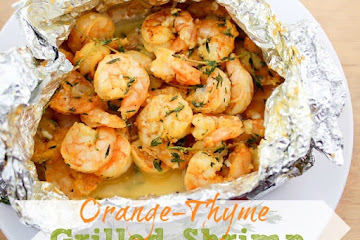 Orange-Thyme Grilled Shrimp {in foil packets}