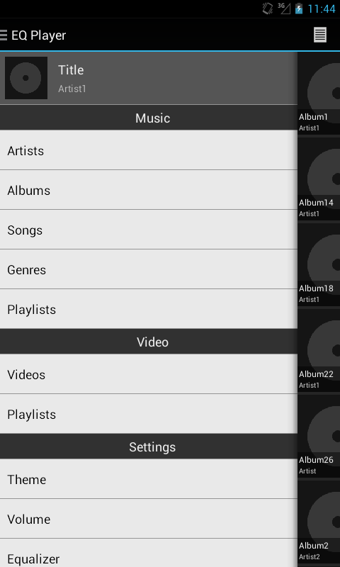 Android application EQ Player PRO screenshort