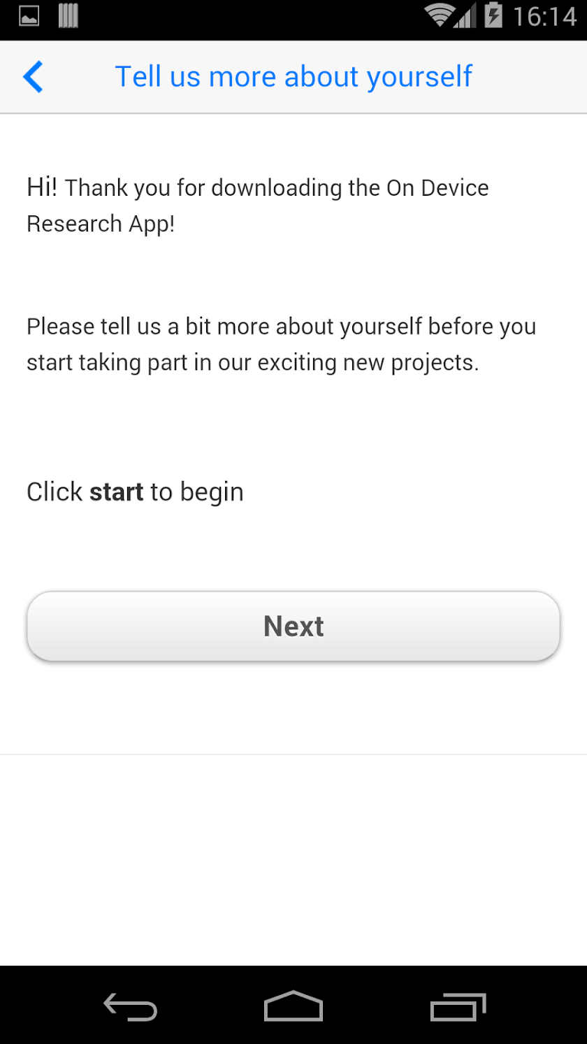 On Device Research Screen 2