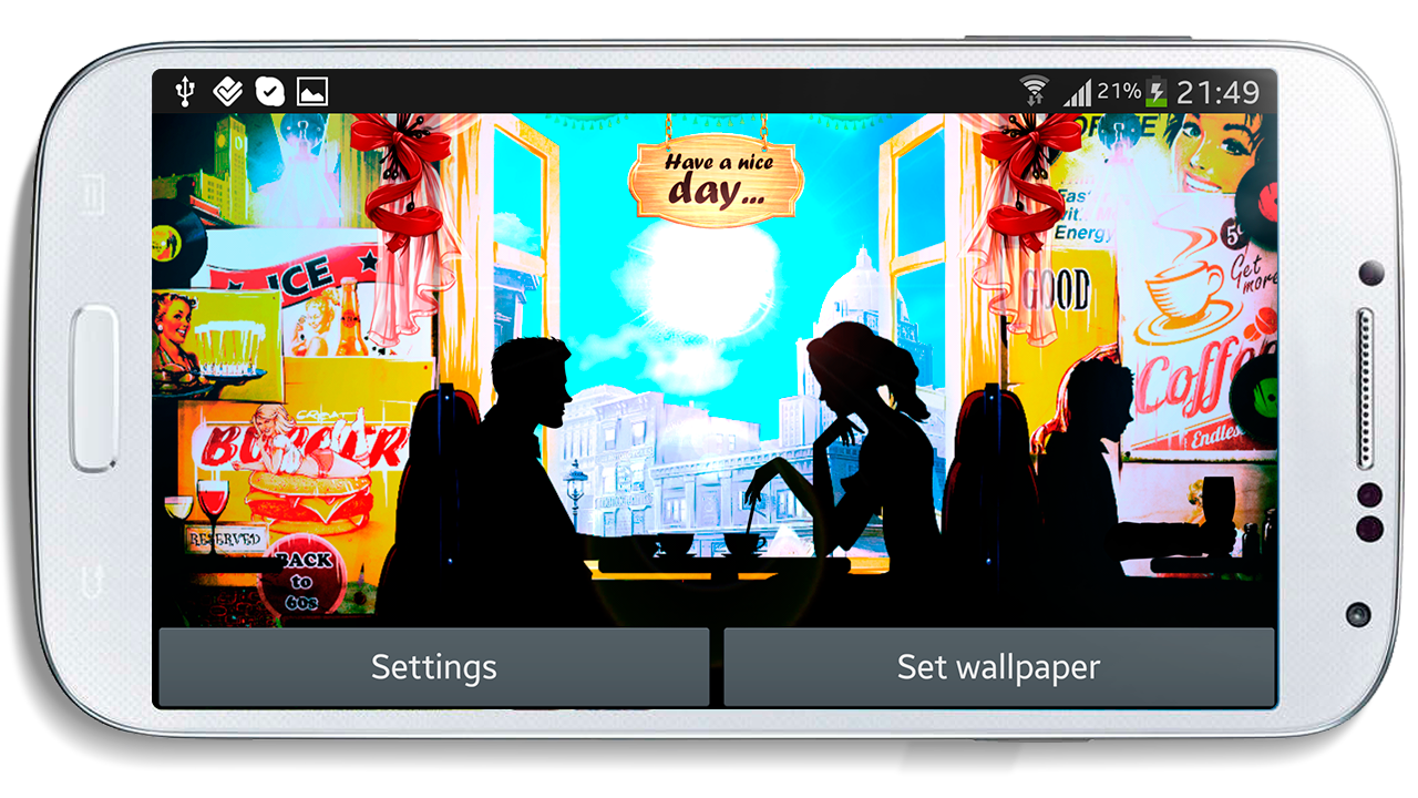   Retro Cafe Live Wallpaper: captura de tela 