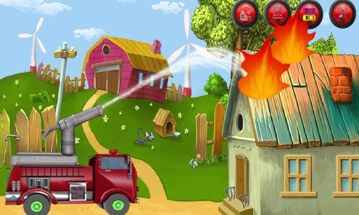 消防车-拯救农场:孩子们的游戏车.