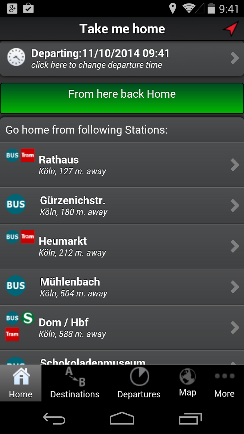 A+ Cologne Trip Planner Screen 1