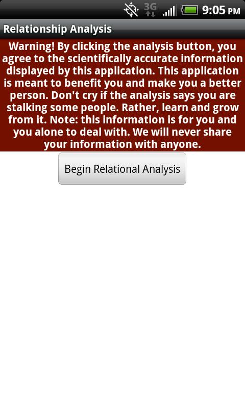 Relationship Analysis PRO Screen 3