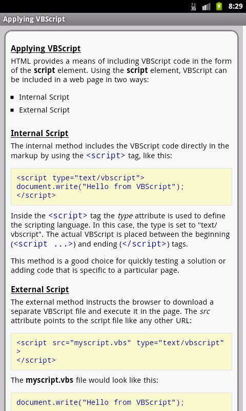 VBScript Pro Screen 2