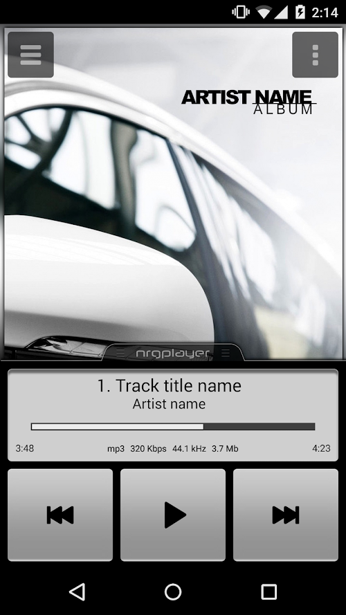 Android application NRG Player Car Skin screenshort
