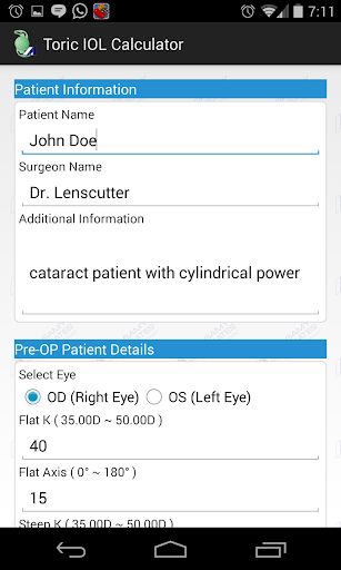 Toric IOL Calculator